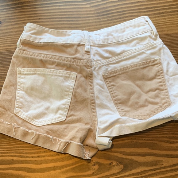 PacSun Other - PacSun Two-Tone White and Beige Denim Shorties